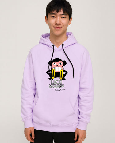 Sudadera con capucha Unisex LOCO MONKY LIVING RETRO Violet by LOCO MONKY