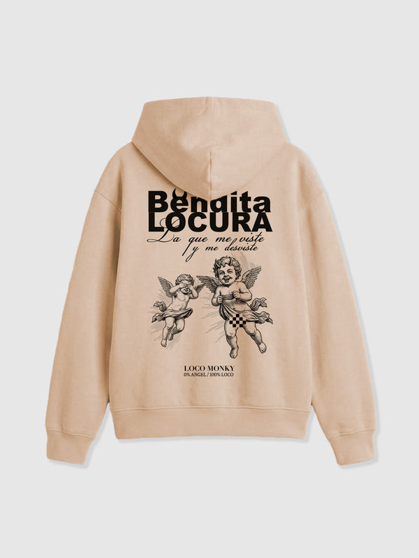 Sudadera Unisex Bendita Locura IV de Loco Monky Sand by LOCO MONKY