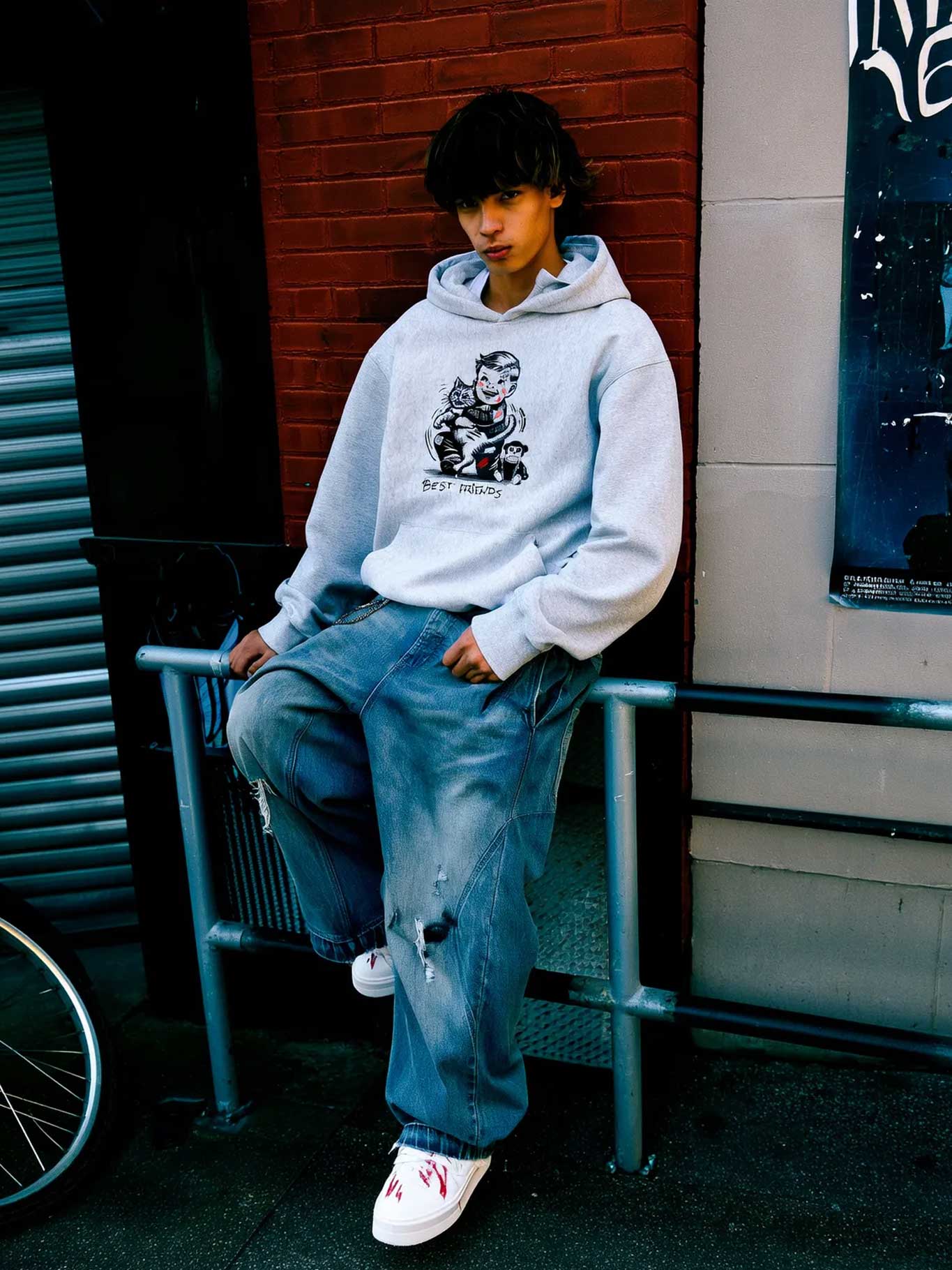 Sudadera Best Friends de Loco Monky heather grey