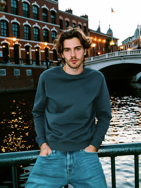 Sudadera de hombre cuello redondo Tamarino de Loco Monky color Dark Green by LOCO MONKY