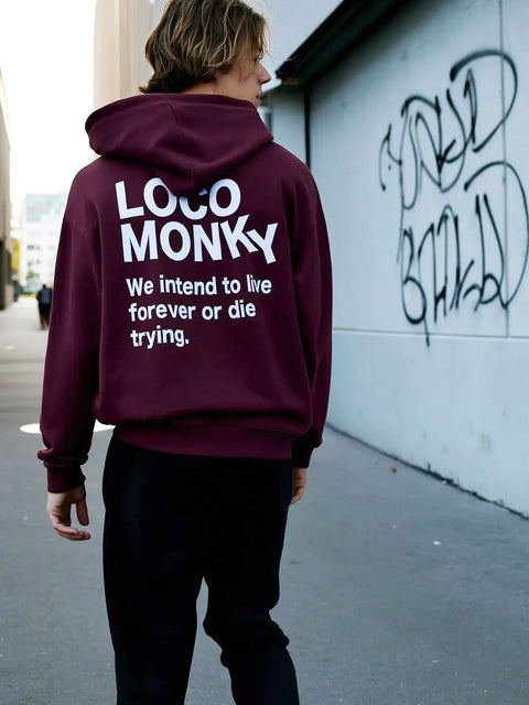 Sudadera unisex Live Forever de Loco Monky