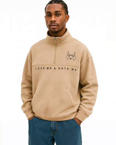 Sudadera unisex Oversize Love Me & Hate Me II logo bordado de Loco Monky by LOCO MONKY