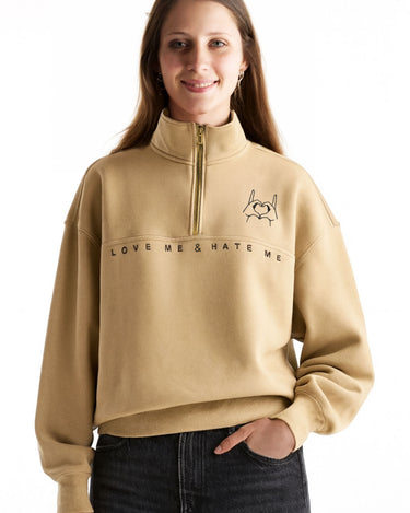 Sudadera unisex Oversize Love Me & Hate Me II logo bordado de Loco Monky by LOCO MONKY