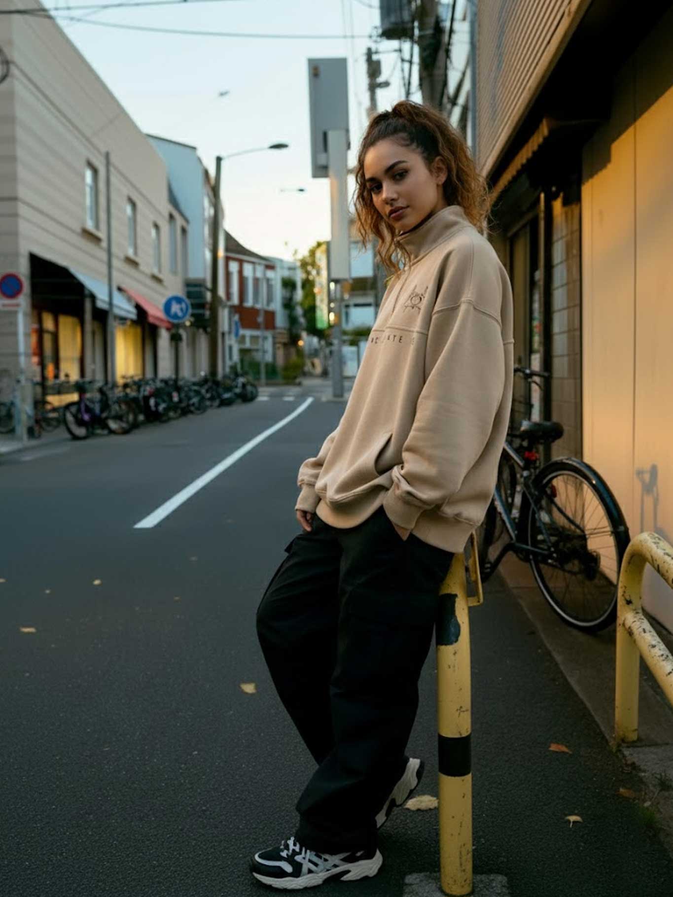 Sudadera unisex Oversize Love Me & Hate Me II logo bordado de Loco Monky