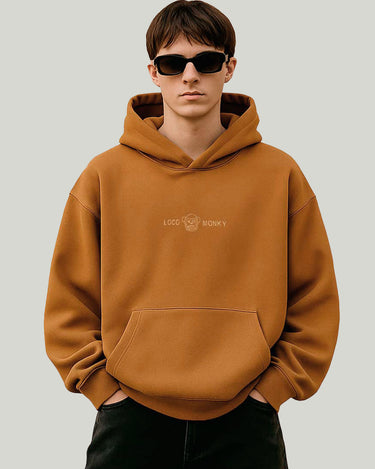 Sudadera Unisex Oversize Lazy de Loco Monky Brown by LOCO MONKY