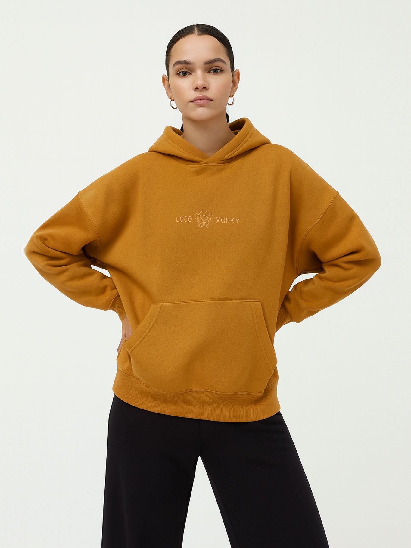 Sudadera Unisex Oversize Lazy de Loco Monky Brown