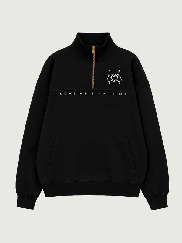 Sudadera Oversize Unisex Love Me & Hate Me de Loco Monky Black by LOCO MONKY
