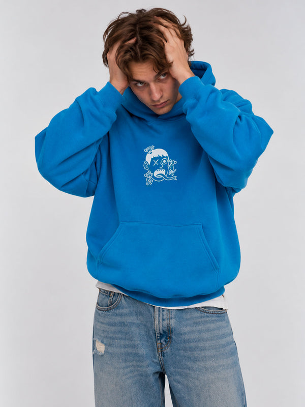 Sudadera Unisex Monos in my face de Loco Monky Blue