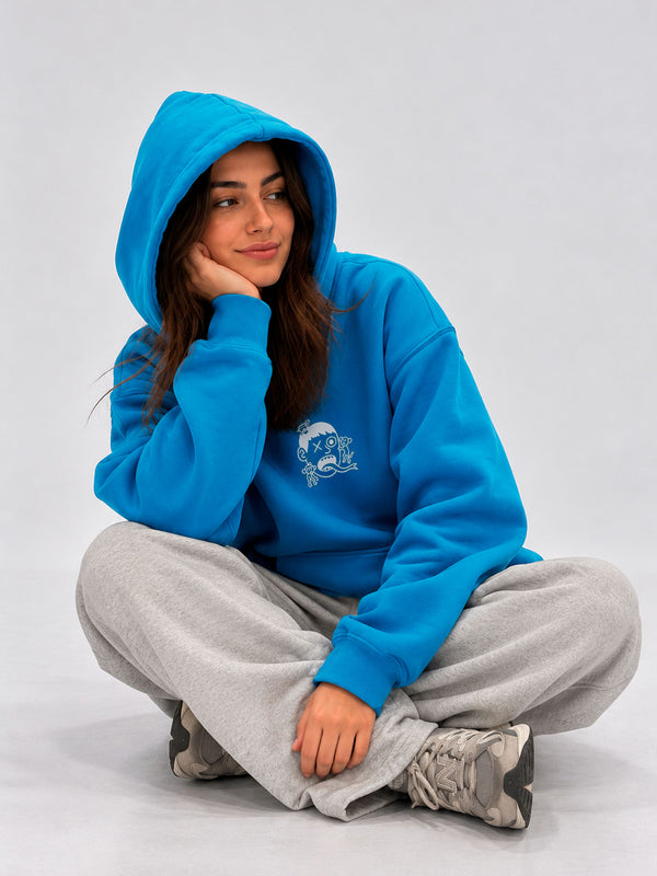 Sudadera Unisex Monos in my face de Loco Monky Blue