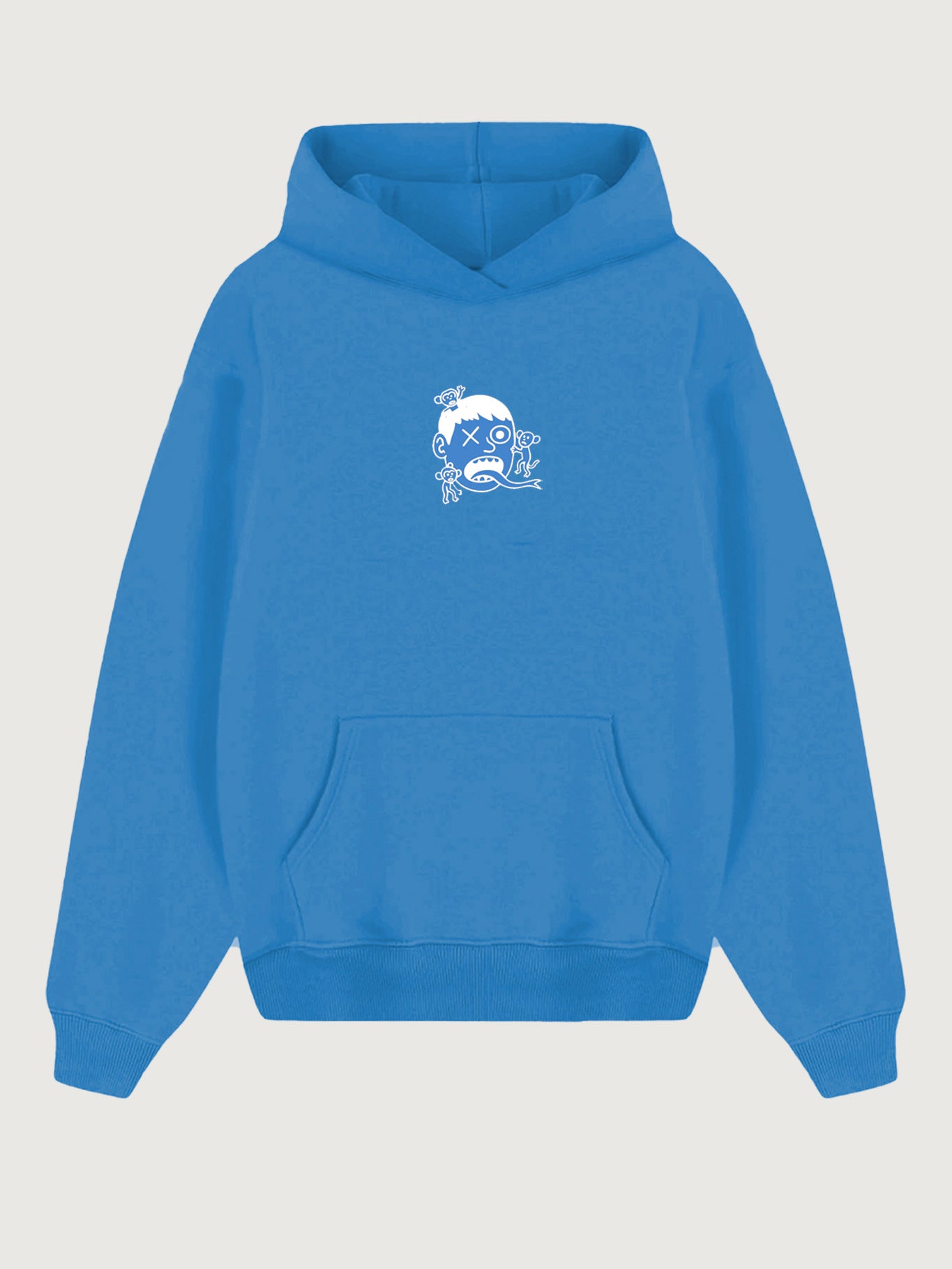 Sudadera Unisex Monos in my face de Loco Monky Blue