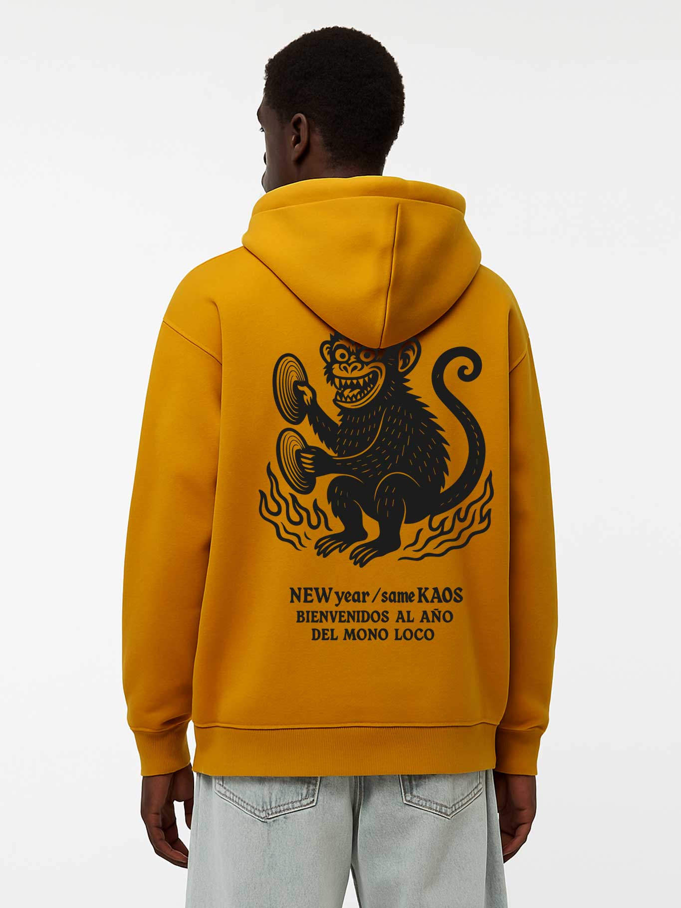 Sudadera Unisex New Year de Loco Monky Mustard
