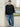 Sudadera Unisex Oversize Bendita Locura Bordado de Loco Monky Black