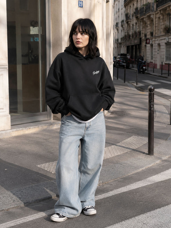 Sudadera Oversize Boxy Unisex Puro Loco Black by LOCO MONKY