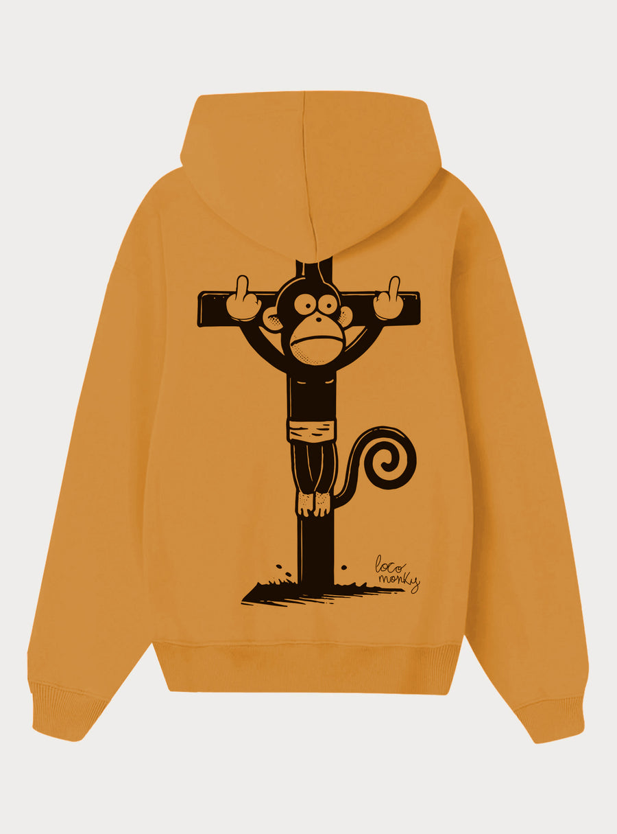 Sudadera Pray For Monky de Loco Monky mustard