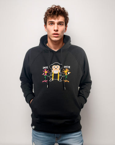 Sudadera con capucha Unisex LOCO MONKY LOVE ME HATE ME - NUM wear