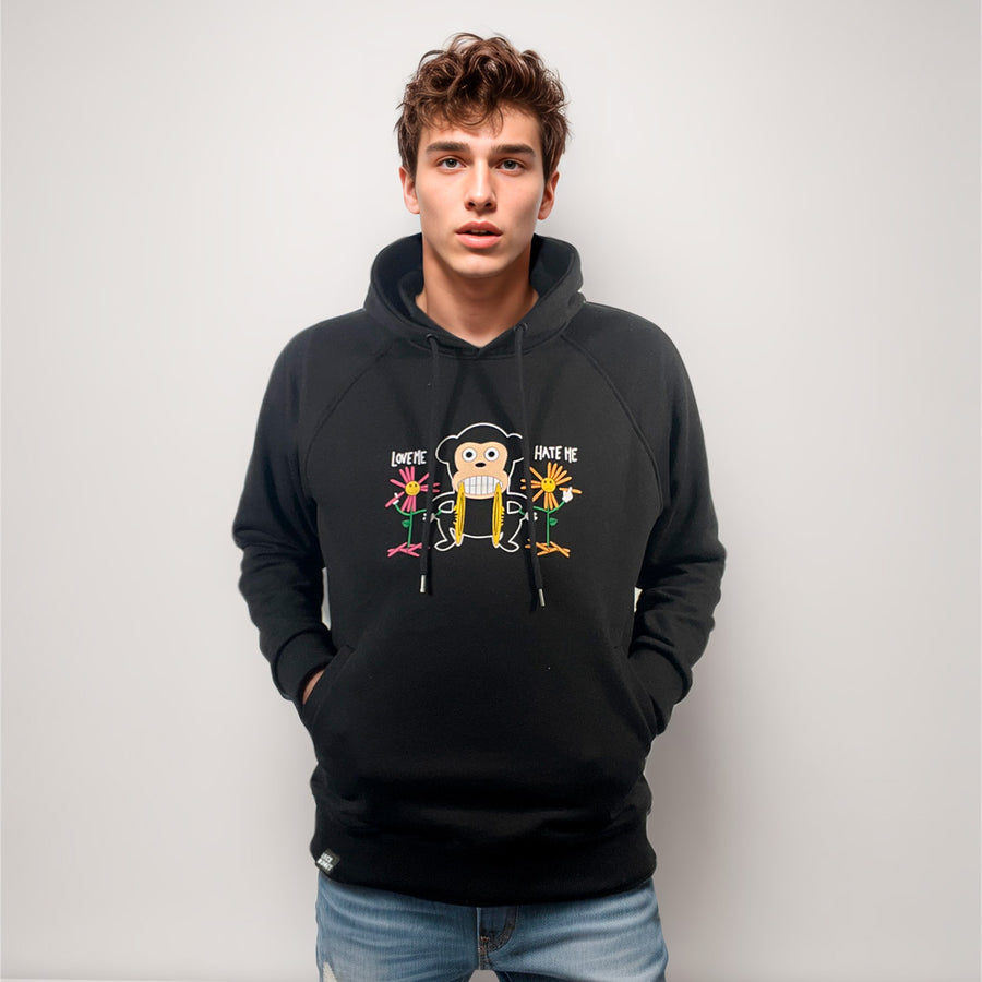 Sudadera con capucha Unisex LOCO MONKY LOVE ME HATE ME - NUM wear