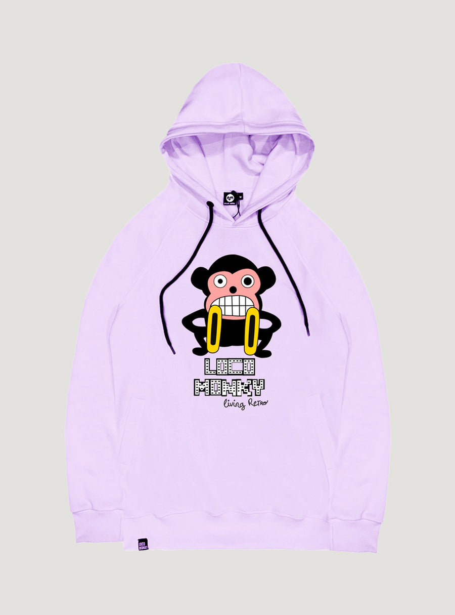 LOCO MONKY LIVING RETRO Violetter Unisex Kapuzenpullover